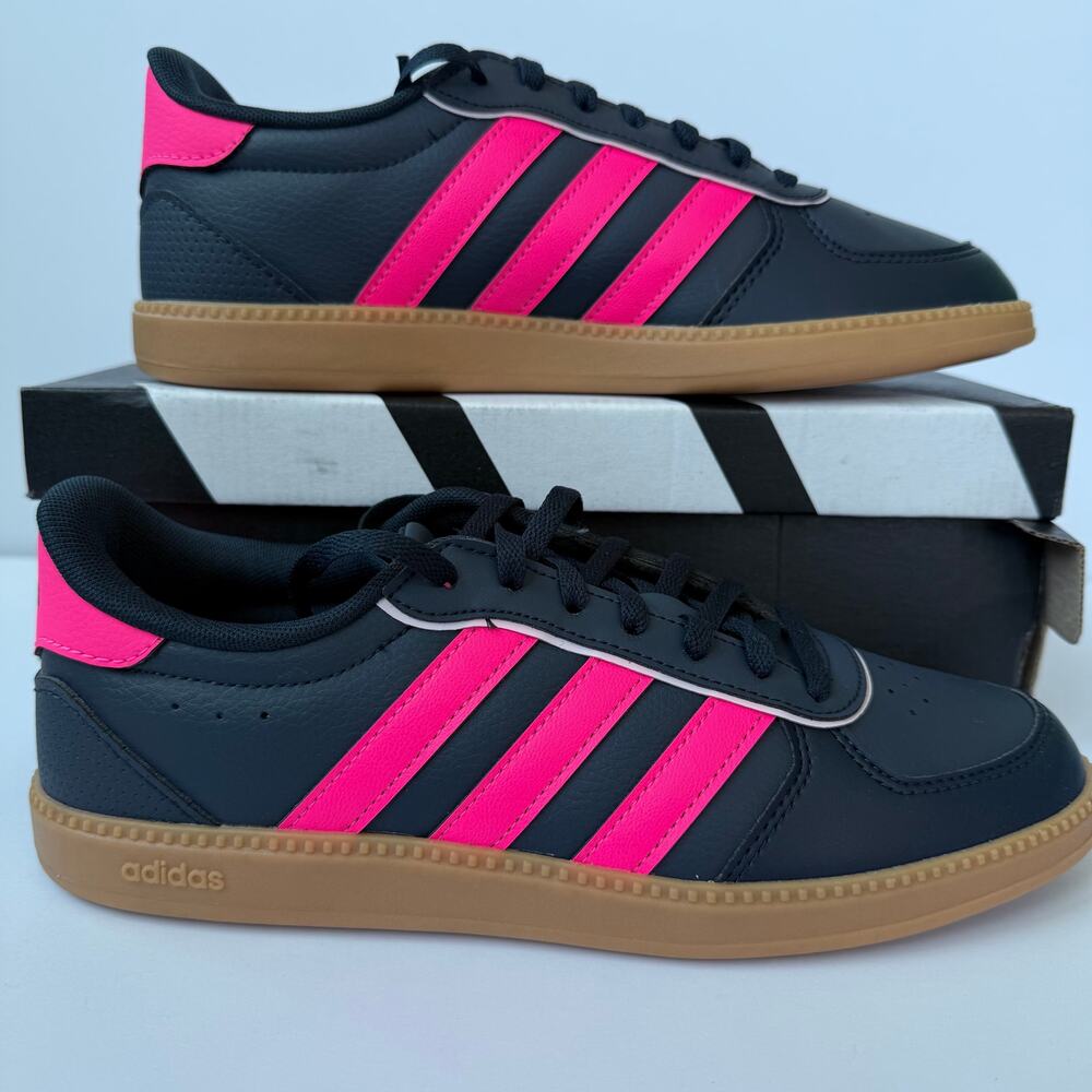 Adidas Breaknet Sleek J JQ3053 Black/Pink/Gum Kids 6 W7.5 NIB